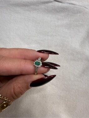Emerald Halo 9 Carat Diamond Ring